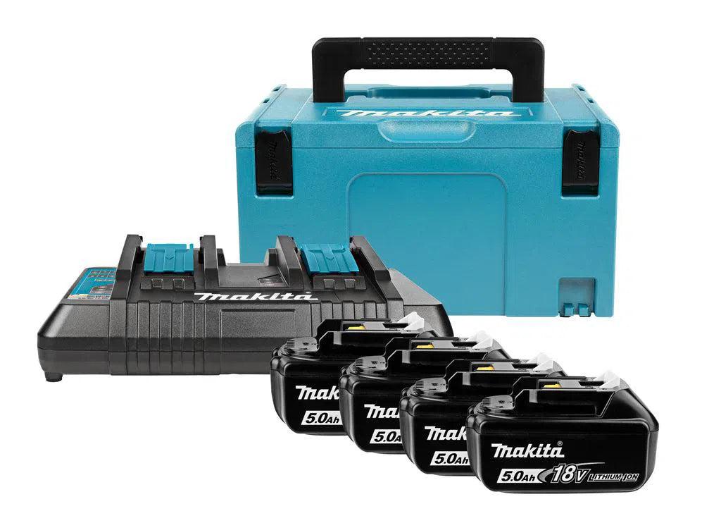 Makita Accu Starterset 18V DC18RD 4xBL1850B