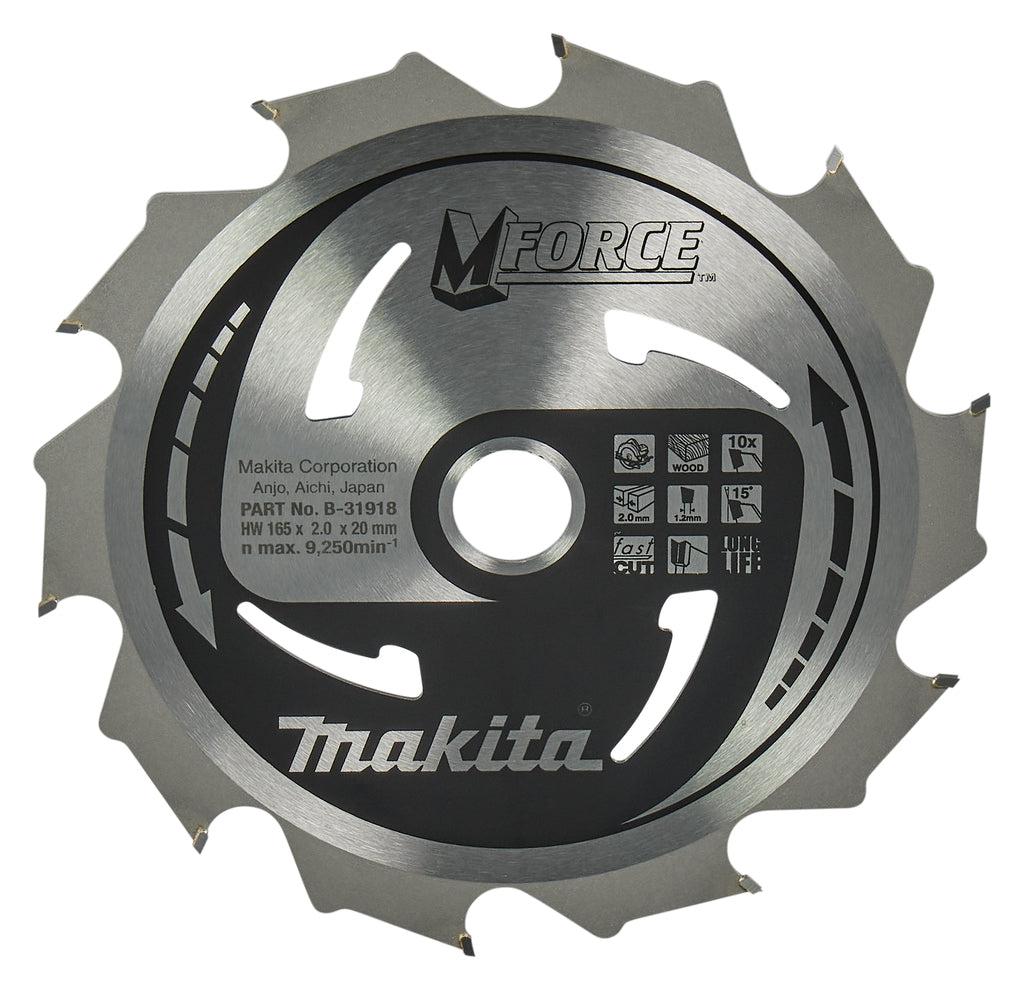 Makita Cirkelzaagblad voor Hout | Mforce | Ø 165mm Asgat 20mm 10T - B-31918
