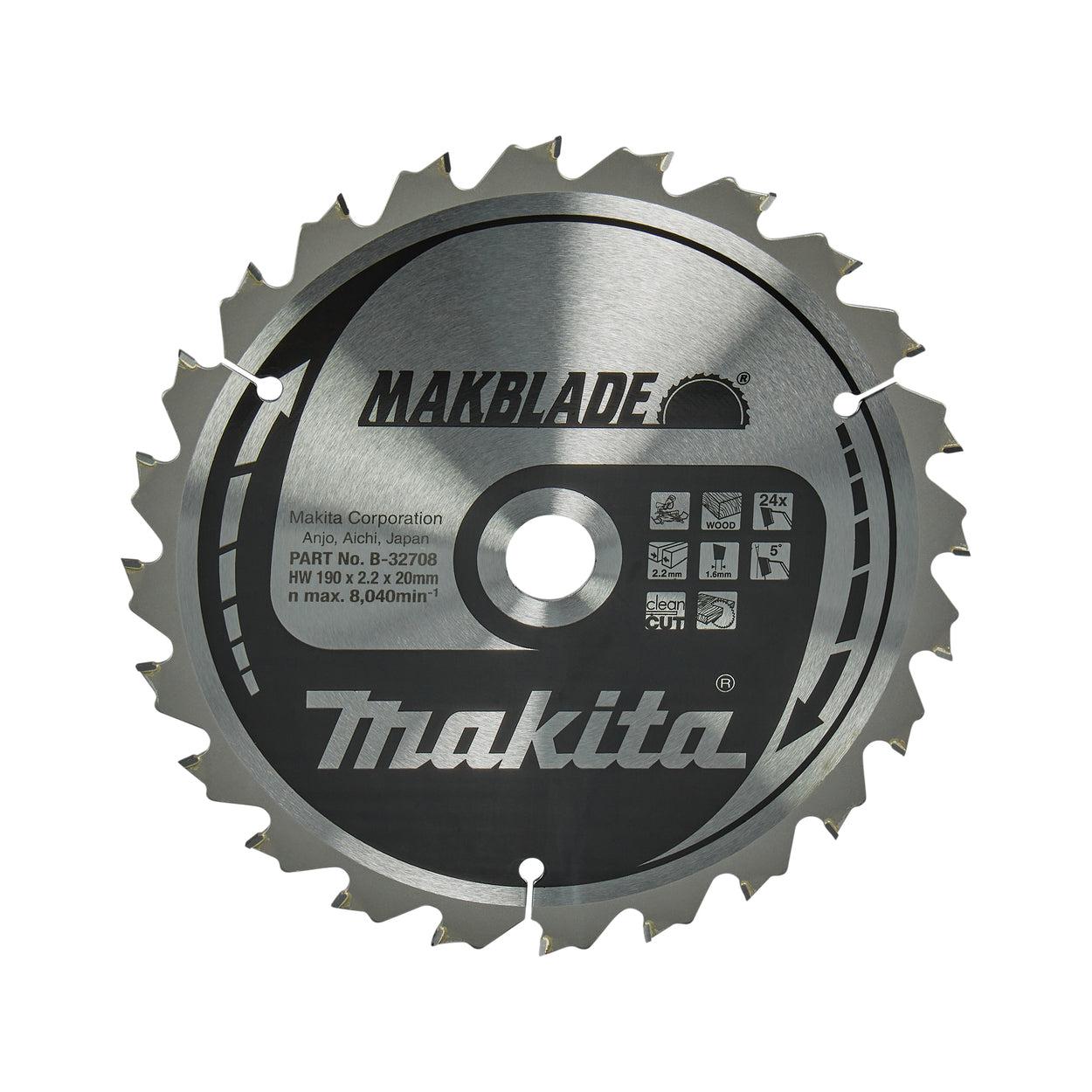 Makita Afkortzaagblad voor Hout | Makblade | Ø190mm Asgat 20mm 24T - B-32708