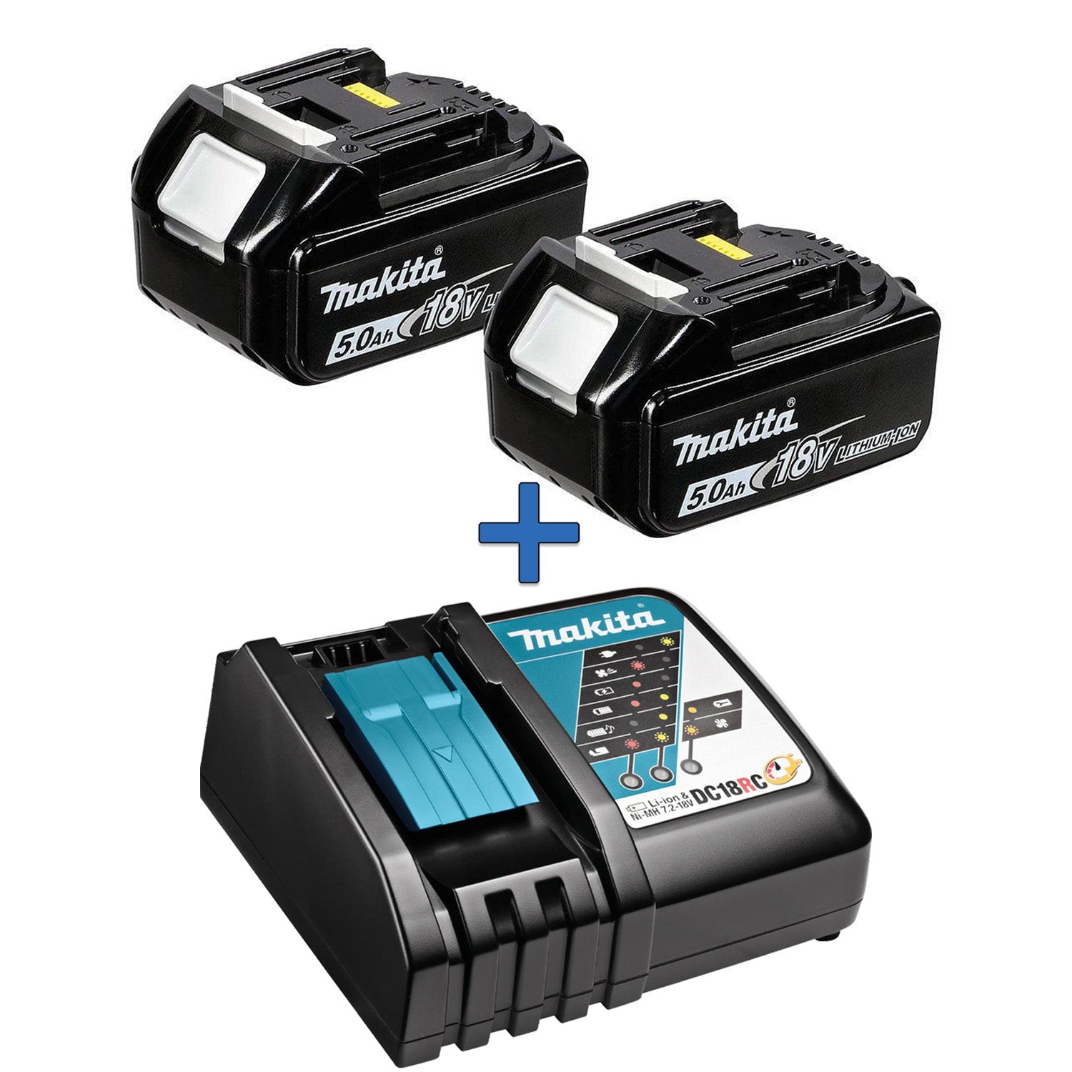 Makita Accu Starterset 18V DC18RC 2x BL1850B