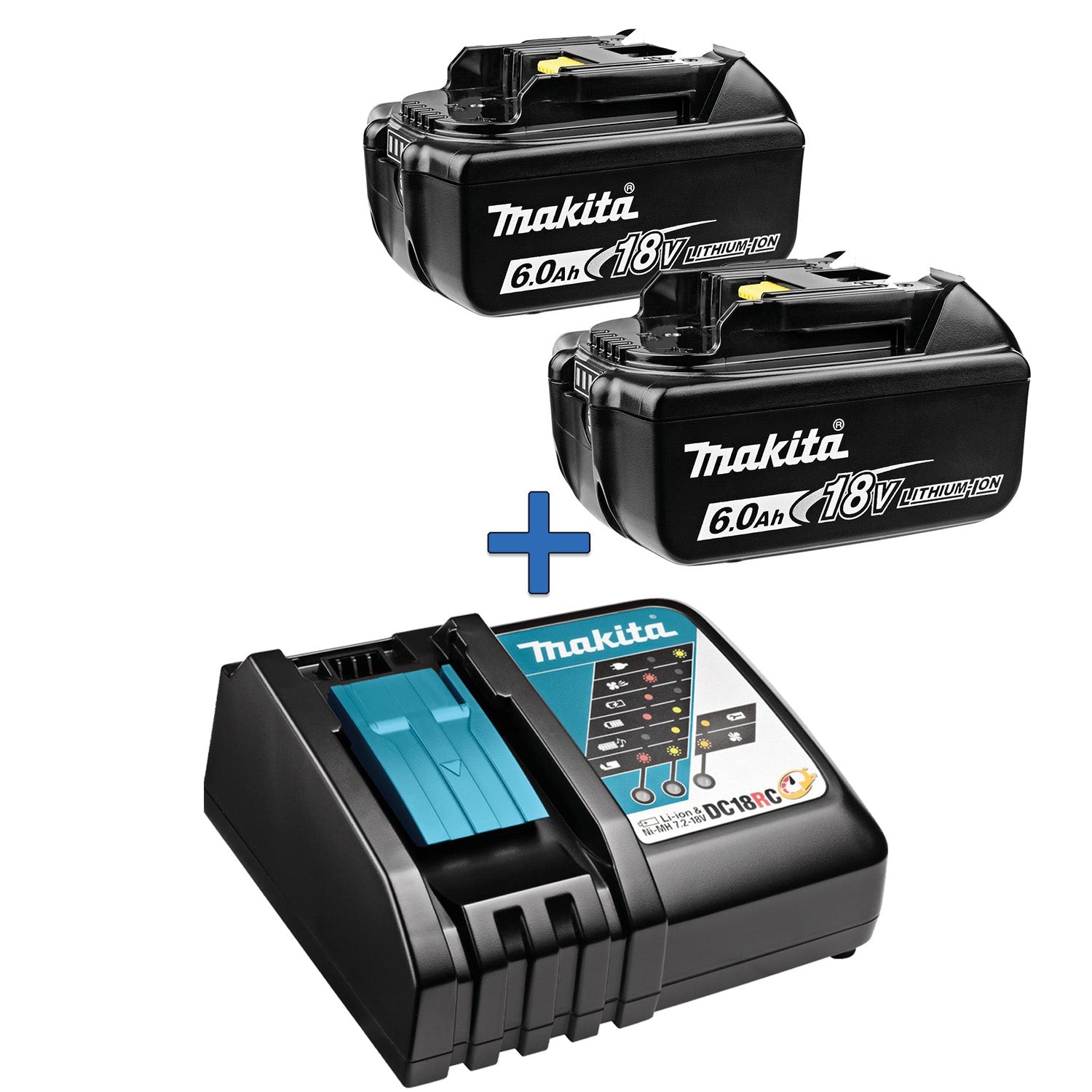 Makita Accu Starterset 18V DC18RC 2x BL1860B