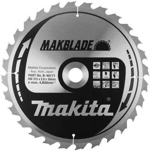Makita Tafelzaagblad voor Hout | Makblade | Ø 315mm Asgat 30mm 24T - B-46171