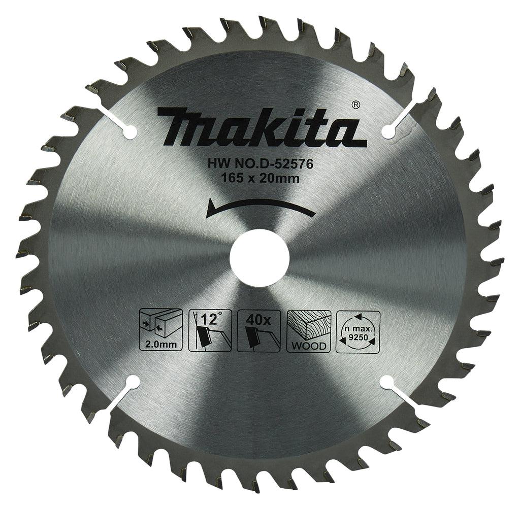 Makita Cirkelzaagblad voor Hout | Standaard | Ø 165mm Asgat 20mm 40T - D-52576