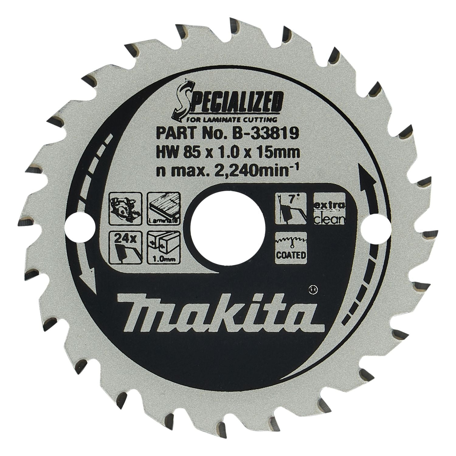 Makita Cirkelzaagblad voor Laminaat | Specialized: Gemelamineerd | Ø 85mm Asgat 15mm 24T - B-33819