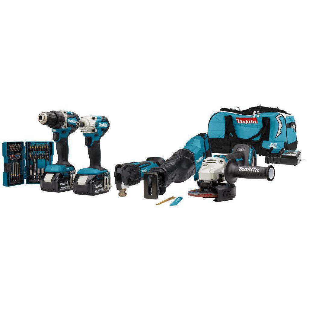 Makita DLX5068TX1 Accu Combiset 5-delig 18V 5.0Ah in Tas afbeelding 1