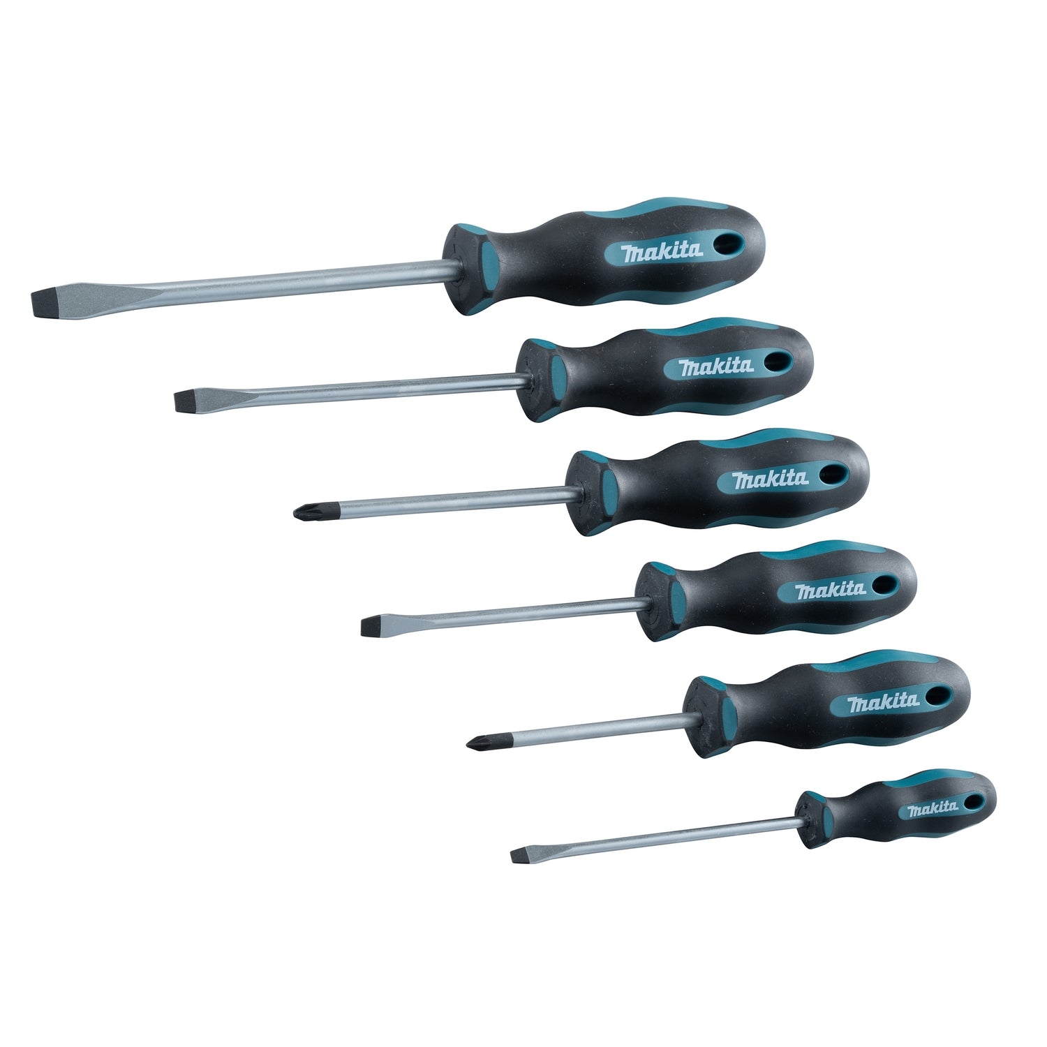 Makita E-10512 Schroevendraaierset 6-delig SL4 / SL5,5 / SL6,5 / SL8 / PZ1 / PZ2 afbeelding 1