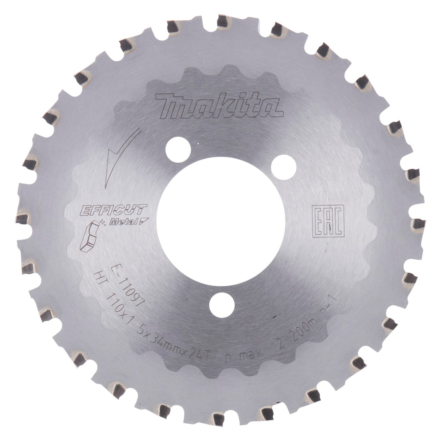 Makita Cirkelzaagblad voor Betonstaal | Efficut | Ø 110mm Asgat 34mm 24T - E-11097