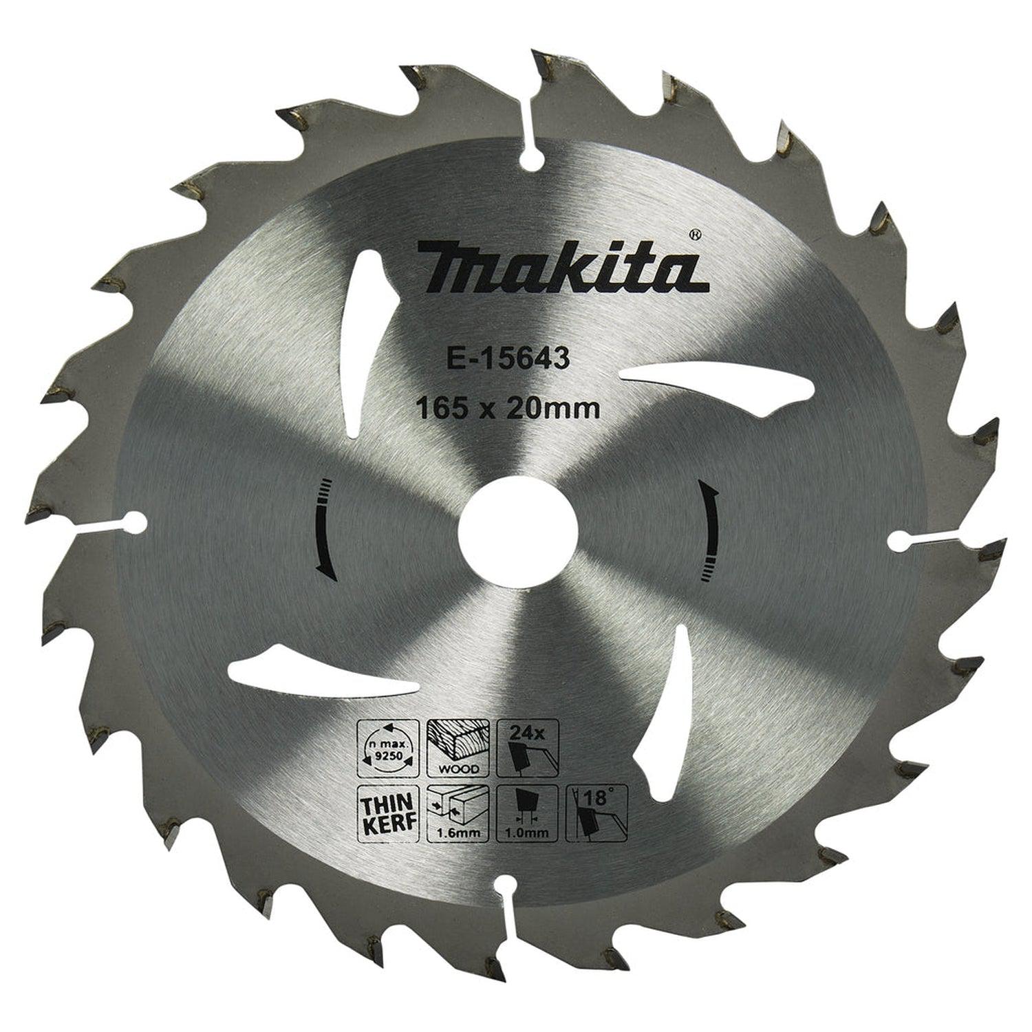 Makita Cirkelzaagblad voor Hout | Ø 165mm Asgat 20mm 24T - E-15643