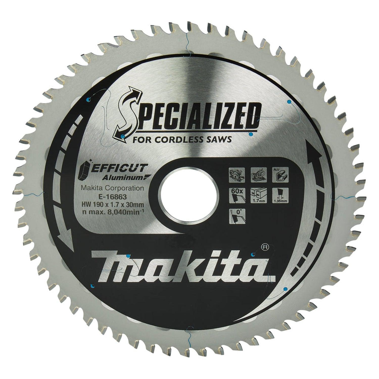 Makita Cirkelzaagblad voor Aluminium | Specialized | Ø 190mm Asgat 30/(20)mm 60T - E-16863