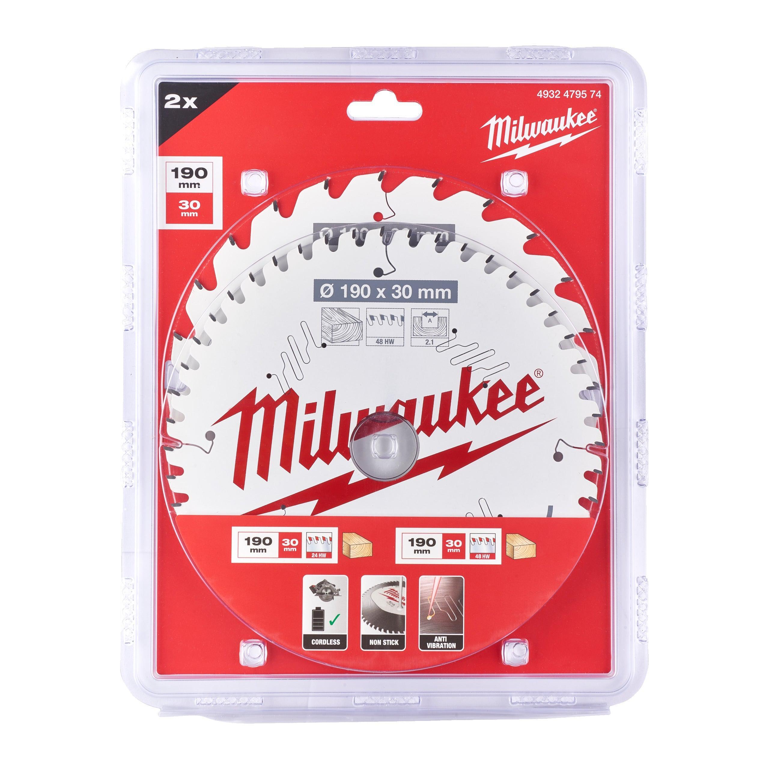Milwaukee Cirkelzaagblad 190 x 30 mm Twin Pack (2-delig) - 4932479574 afbeelding 1