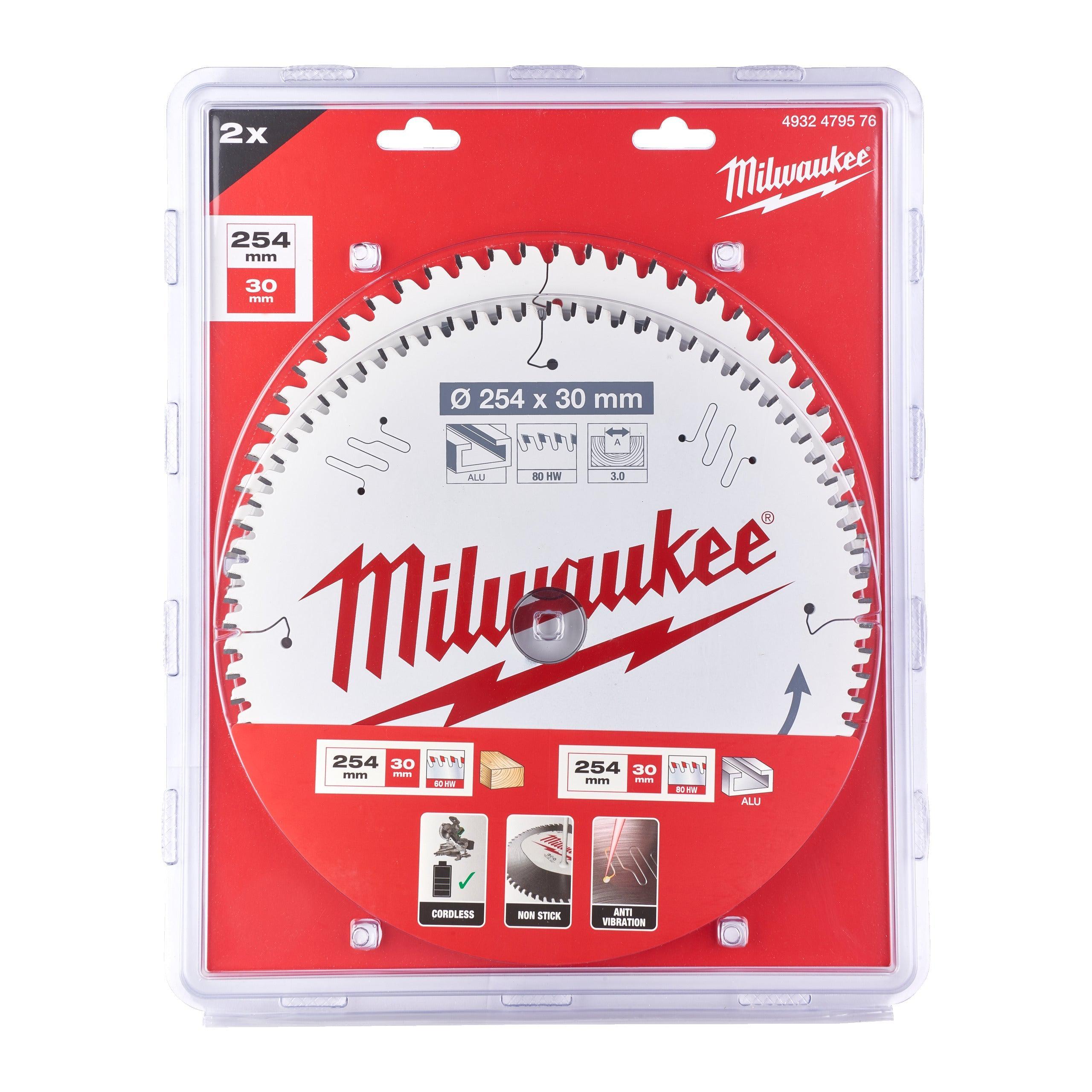 Milwaukee Cirkelzaagblad 254 x 30 mm Twin Pack (2-delig) - 4932479576 afbeelding 1