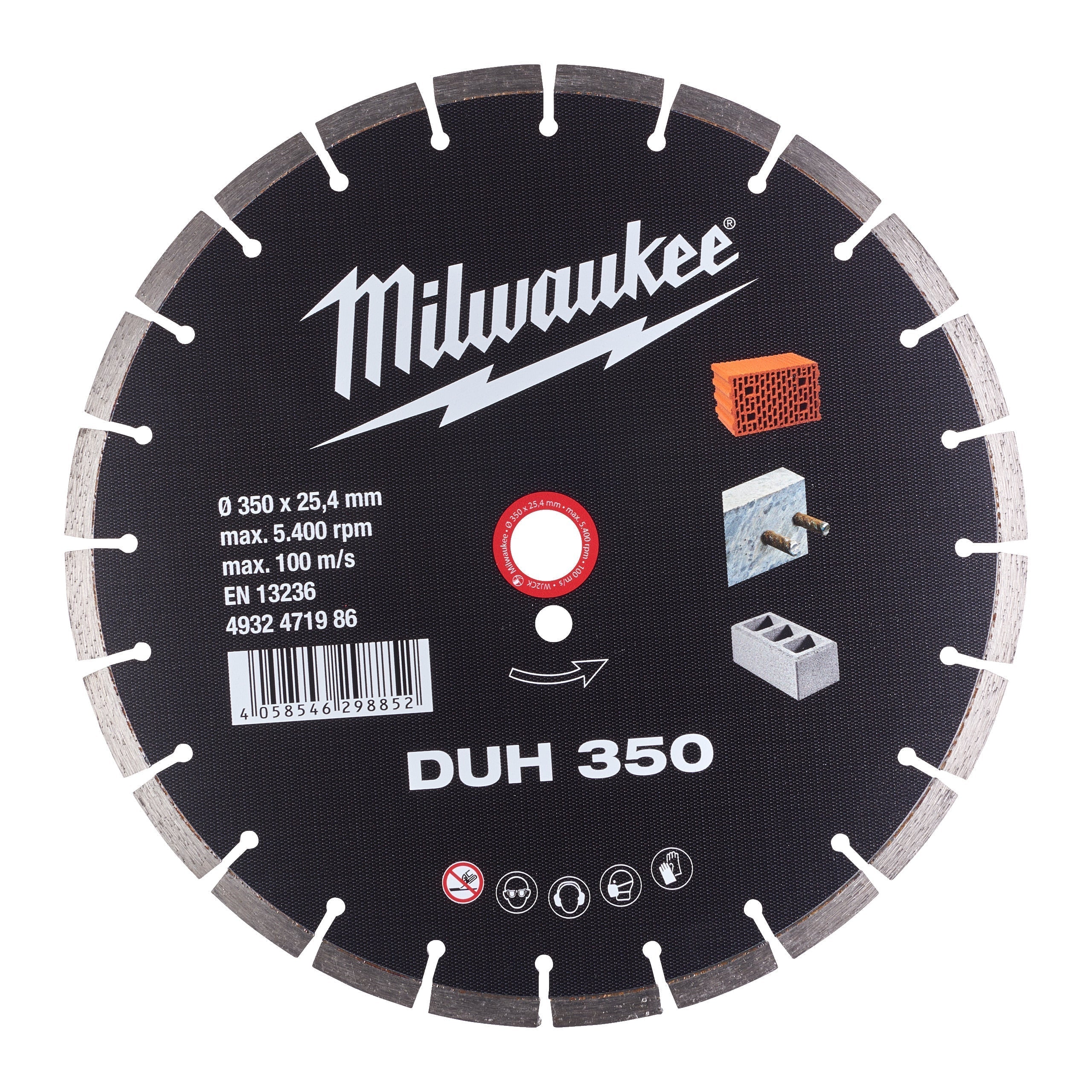 Milwaukee Diamantzaagblad DUH 350 mm - 4932471986 afbeelding 1