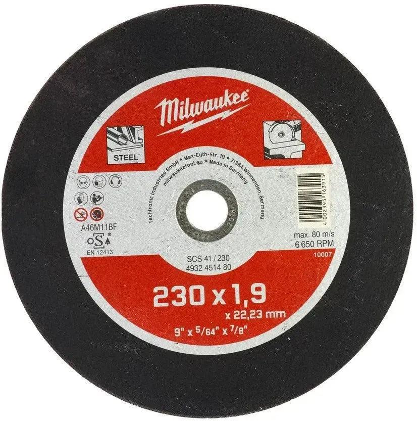 Milwaukee Doorslijpschijf Metaal SCS 41 / 230x1,9x22mm Contractor Series - 4932451480