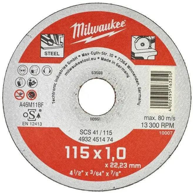 Milwaukee Dunne metaal snijschijf, contractor series SCS 41/115 x 1 x 22 mm opdrachtnemer series - 4932451474 afbeelding 1
