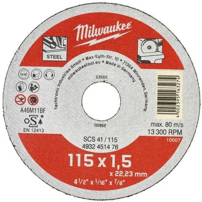 Milwaukee Dunne metaal snijschijf, contractor series SCS 41/115 x 1,5 x 22 mm opdrachtnemer series - 4932451476 afbeelding 1
