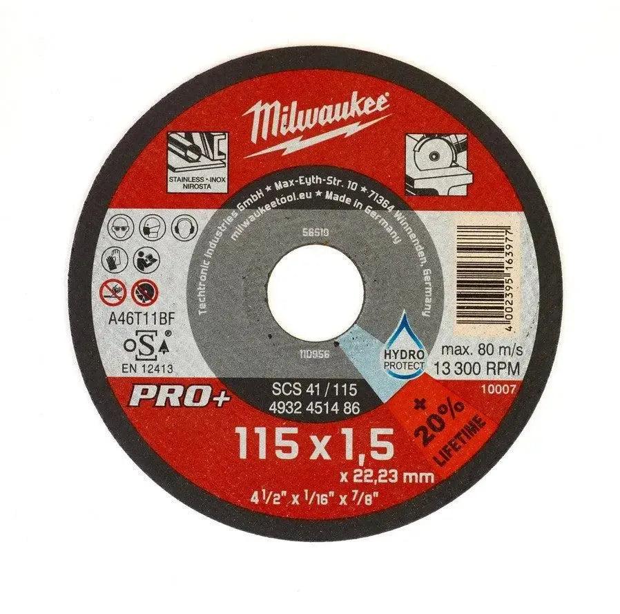 Milwaukee Dunne metaaldoorslijpschijven PRO+ SCS 41/115 x 1,5 x 22 mm - 4932451486 afbeelding 1