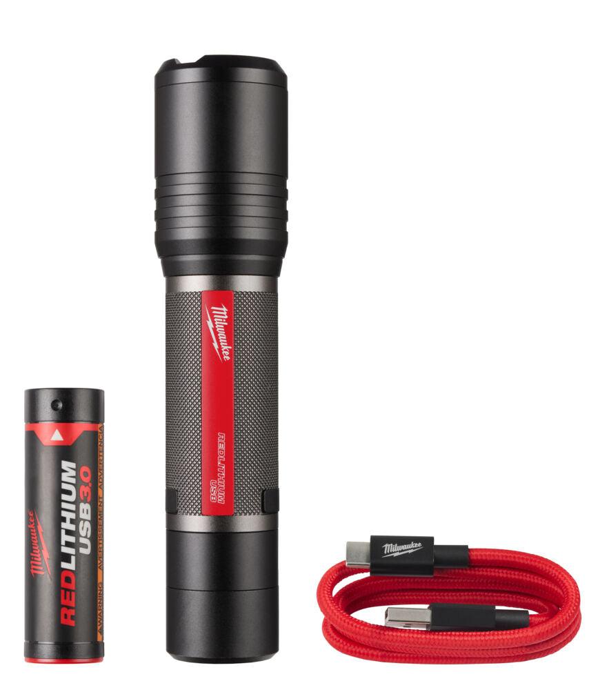 Milwaukee L4 FL2000-301 LED Zaklamp REDLITHIUM™ 3.0Ah USB batterij - 4933479637
