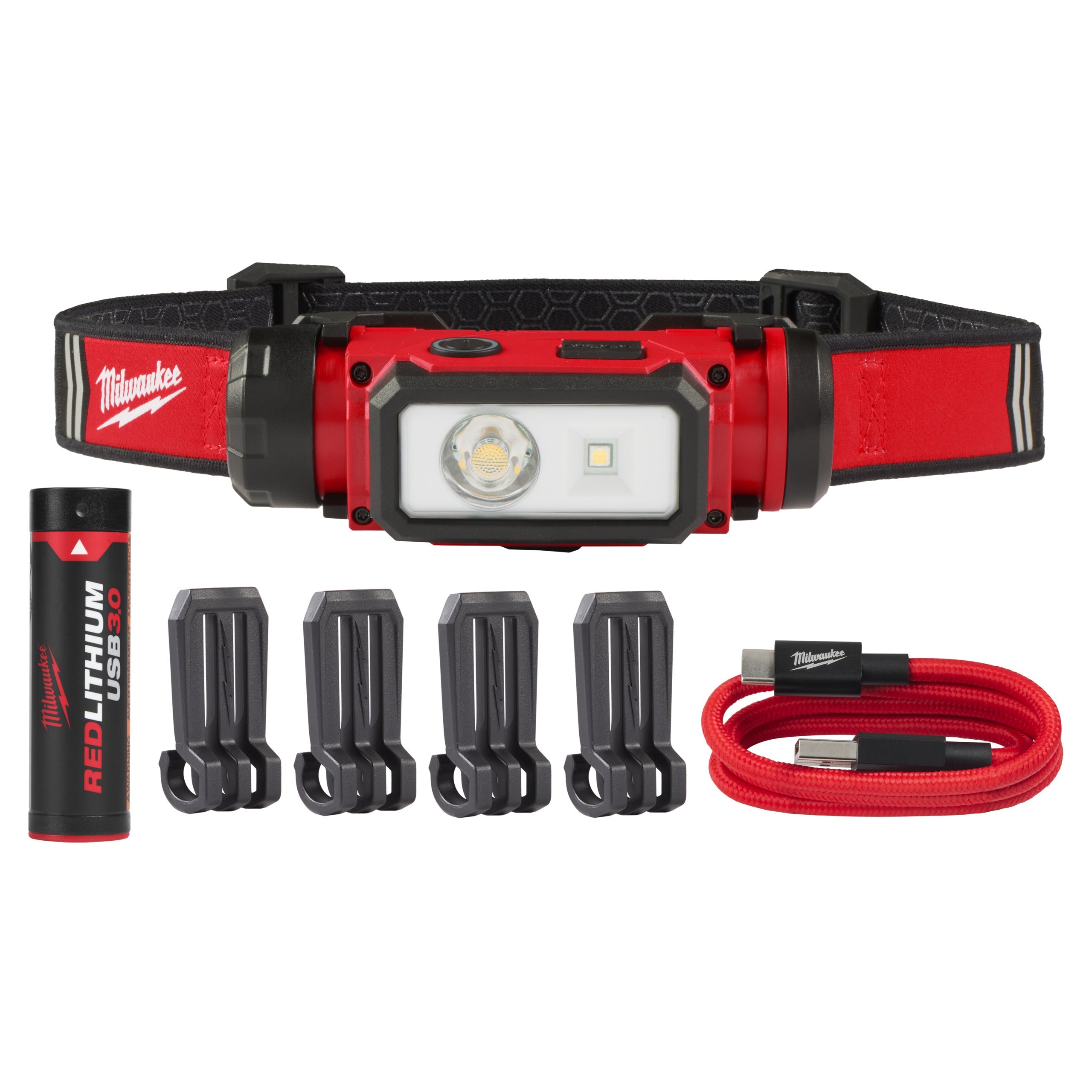 Milwaukee L4 HL2-301 USB Hoofdlamp REDLITHIUM™ 3.0Ah USB batterij - 4933479963