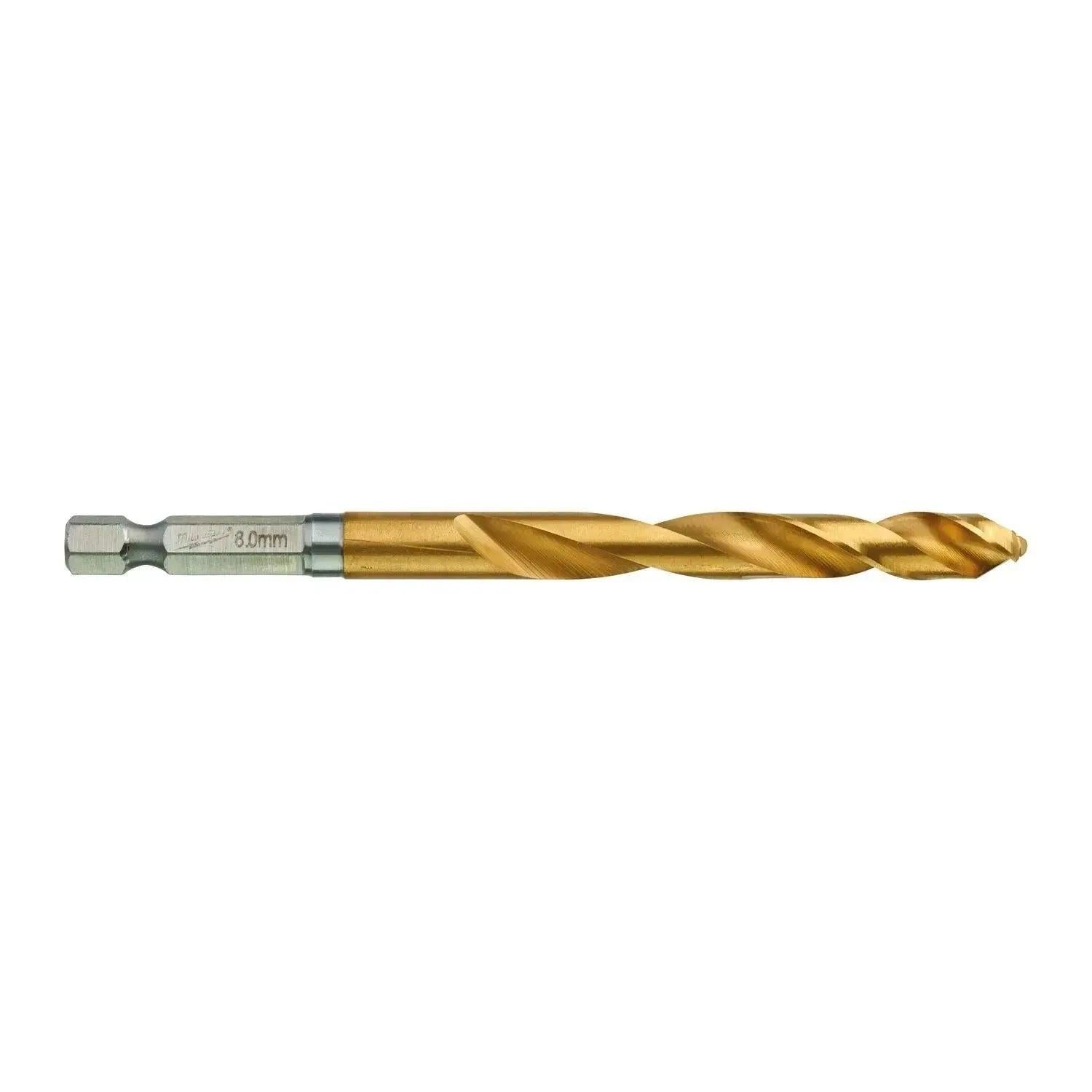 Milwaukee Metaalboor Shockwave HSS-G TiN Red Hex 8 x 111 mm VE=1 - 48894719