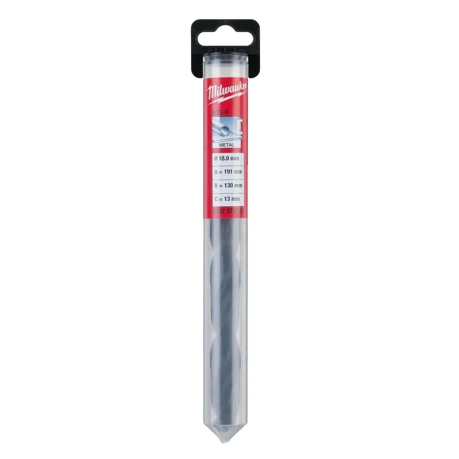 Milwaukee Metaalboor 18 x 191 mm HSS-Rollforged DIN 338 met gereduceerde schacht VE=1 - 4932373327