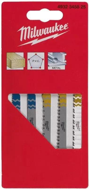 Milwaukee Set decoupeerzaagbladen - T-schachtopname Set - VE=5 - 4932345825