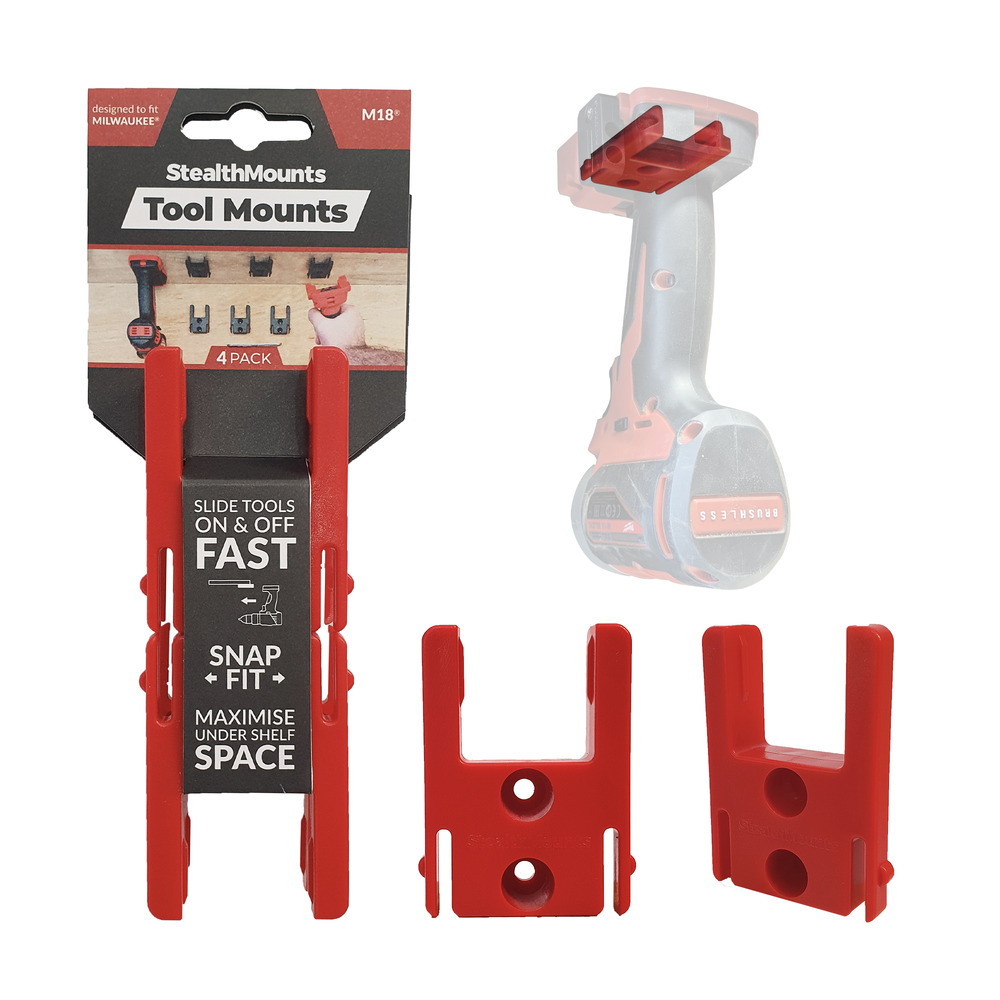 StealthMounts Machinehouder voor Milwaukee M18™ - Rood - TM-MW18-RED-4 afbeelding