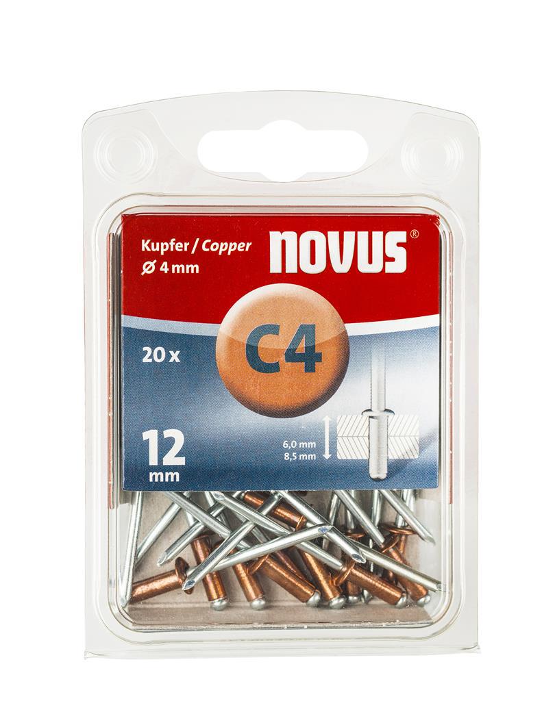 Novus Blindklinknagel C4 12x4mm koper VE=20 - 045-0040 afbeelding