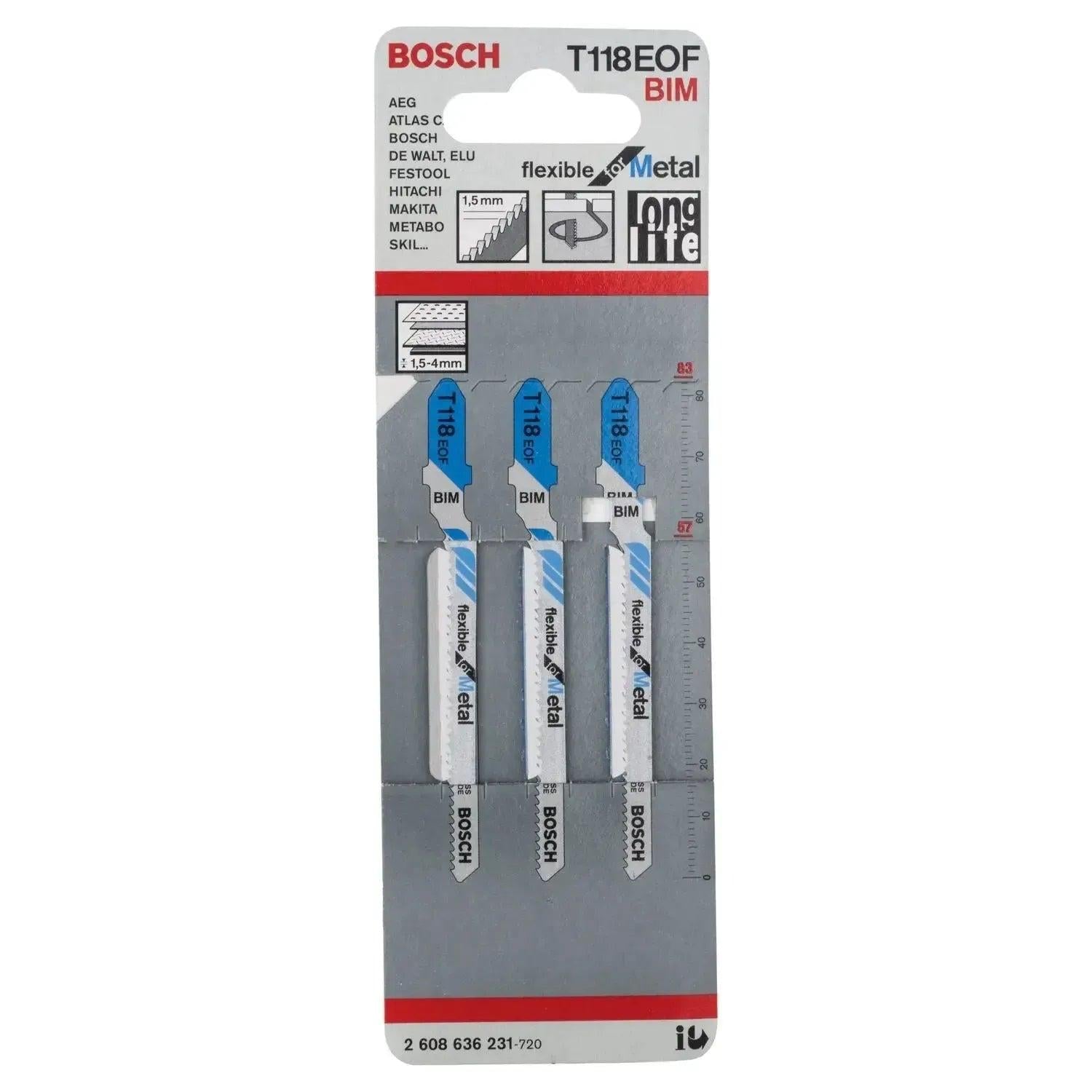 Bosch Professional T118EOF Flexible for Metal Decoupeerzaagblad VE=3 - 2608636231