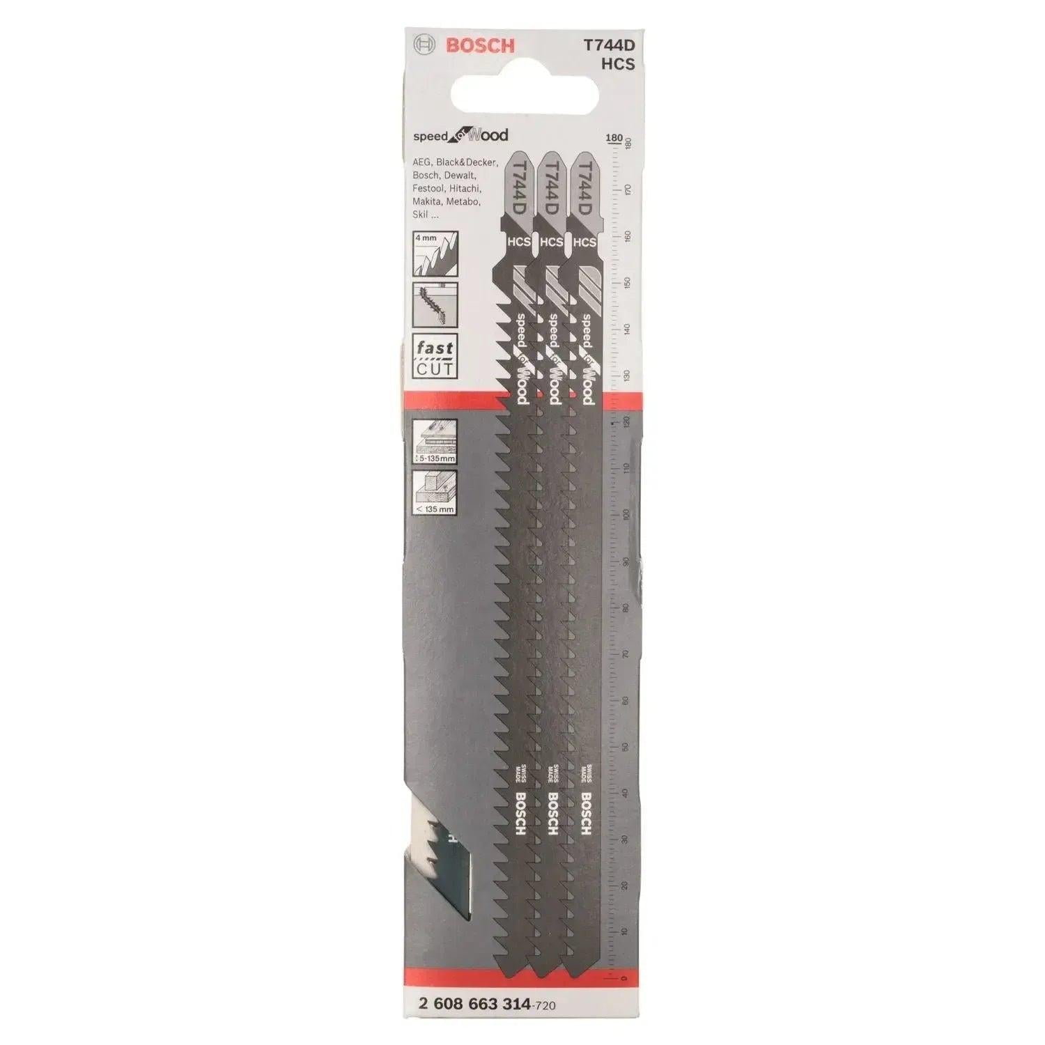 Bosch Professional T744D Speed for Wood Decoupeerzaagblad VE=3 - 2608663314