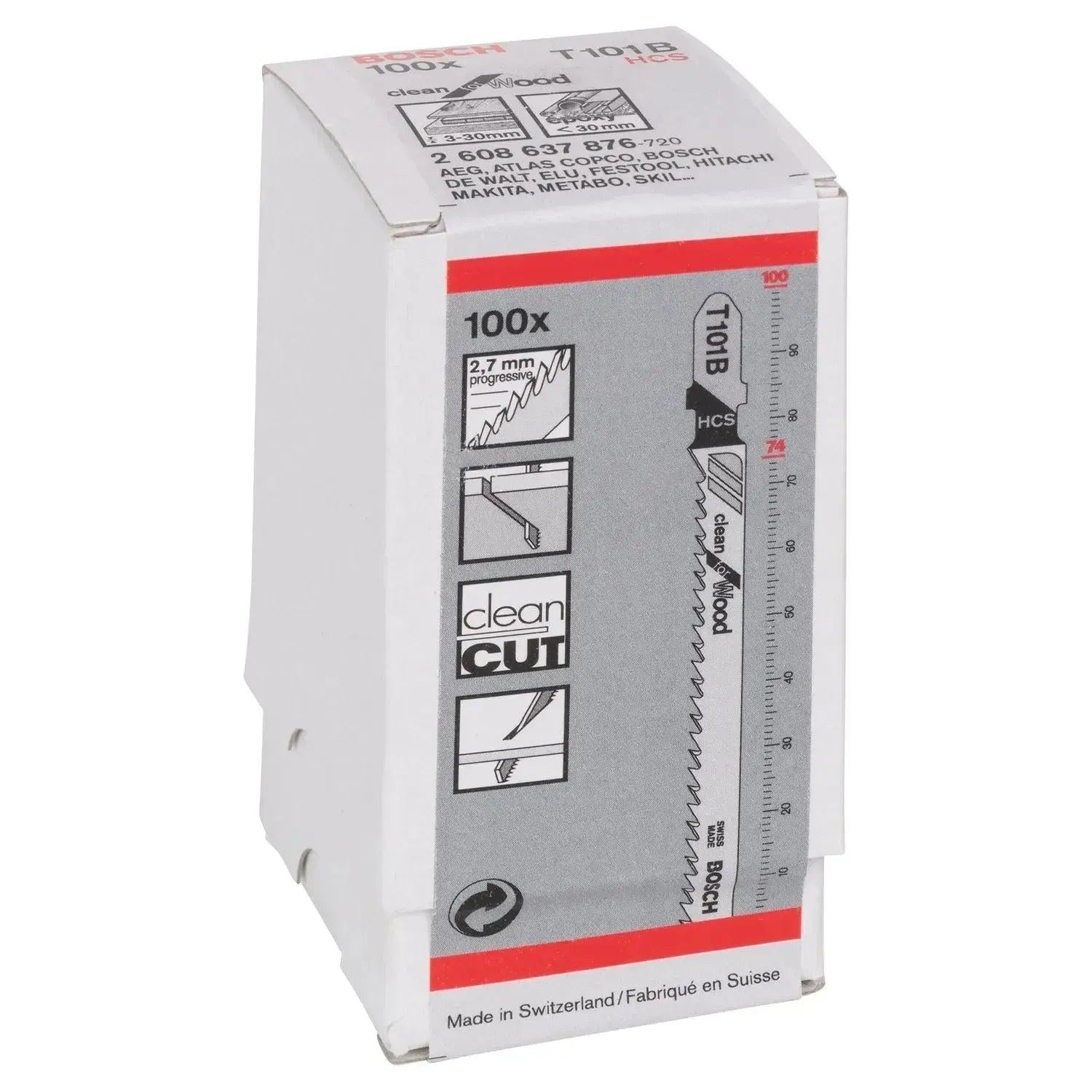 Bosch Professional T101B Clean for Wood Decoupeerzaagblad VE=100 - 2608637876