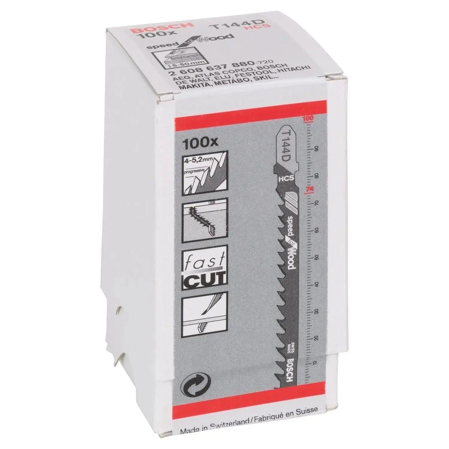 Bosch Professional T144D Speed for Wood Decoupeerzaagblad VE=100 - 2608637880