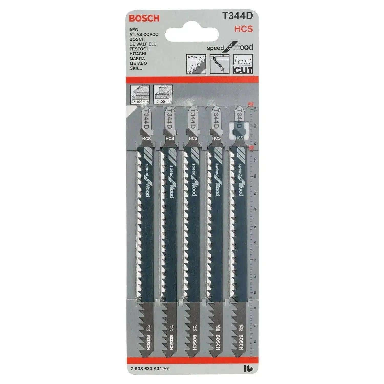 Bosch Professional T344D Speed for Wood Decoupeerzaagblad VE=5 - 2608633A34
