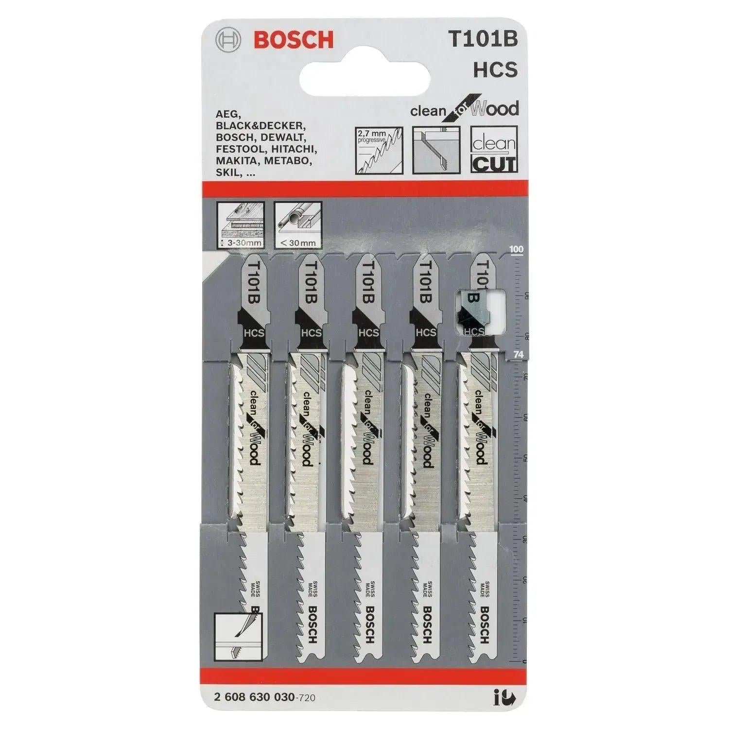Bosch Professional T101B Clean for Wood Decoupeerzaagblad VE=5 - 2608630030