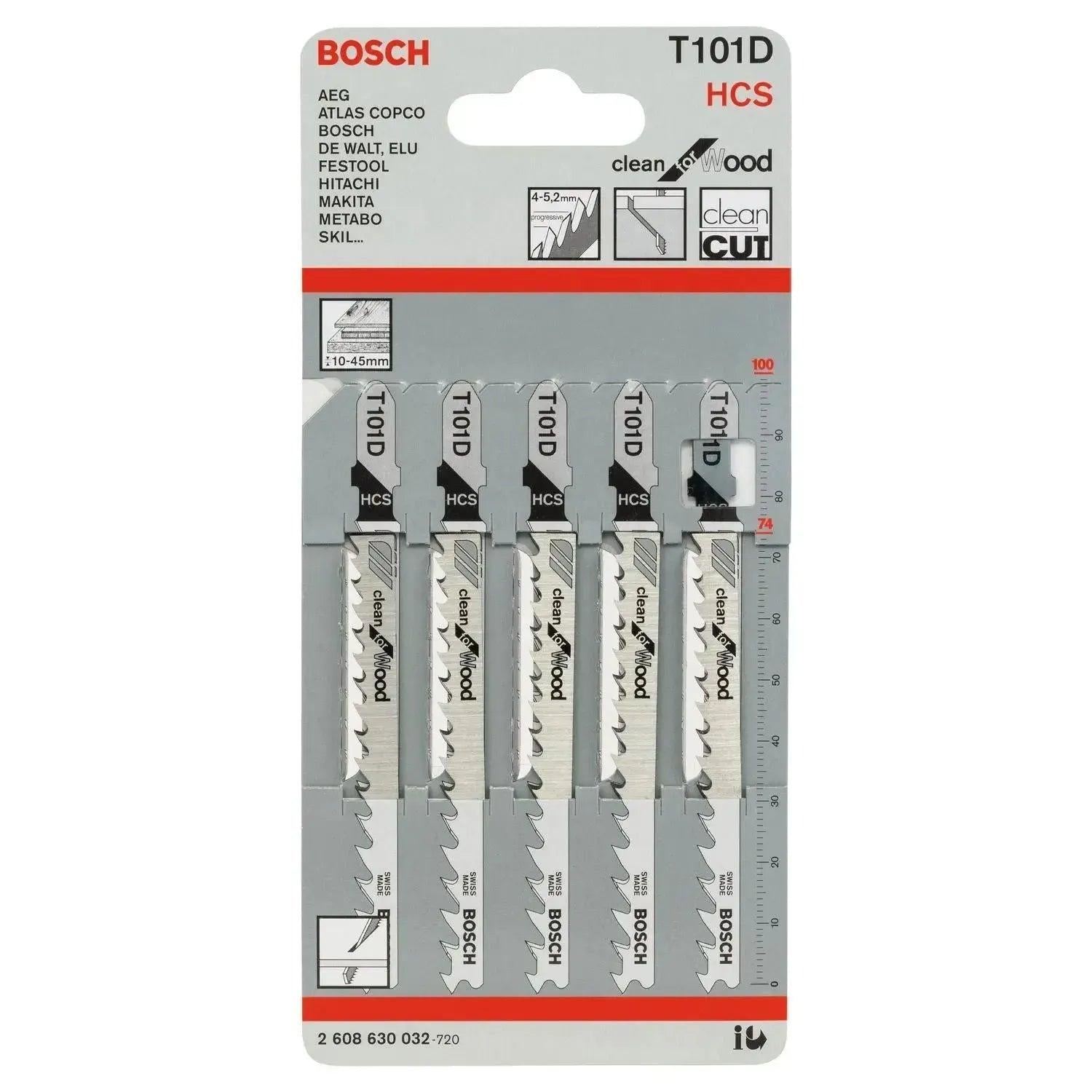 Bosch Professional T101D Clean for Wood Decoupeerzaagblad VE=5 - 2608630032 afbeelding 1