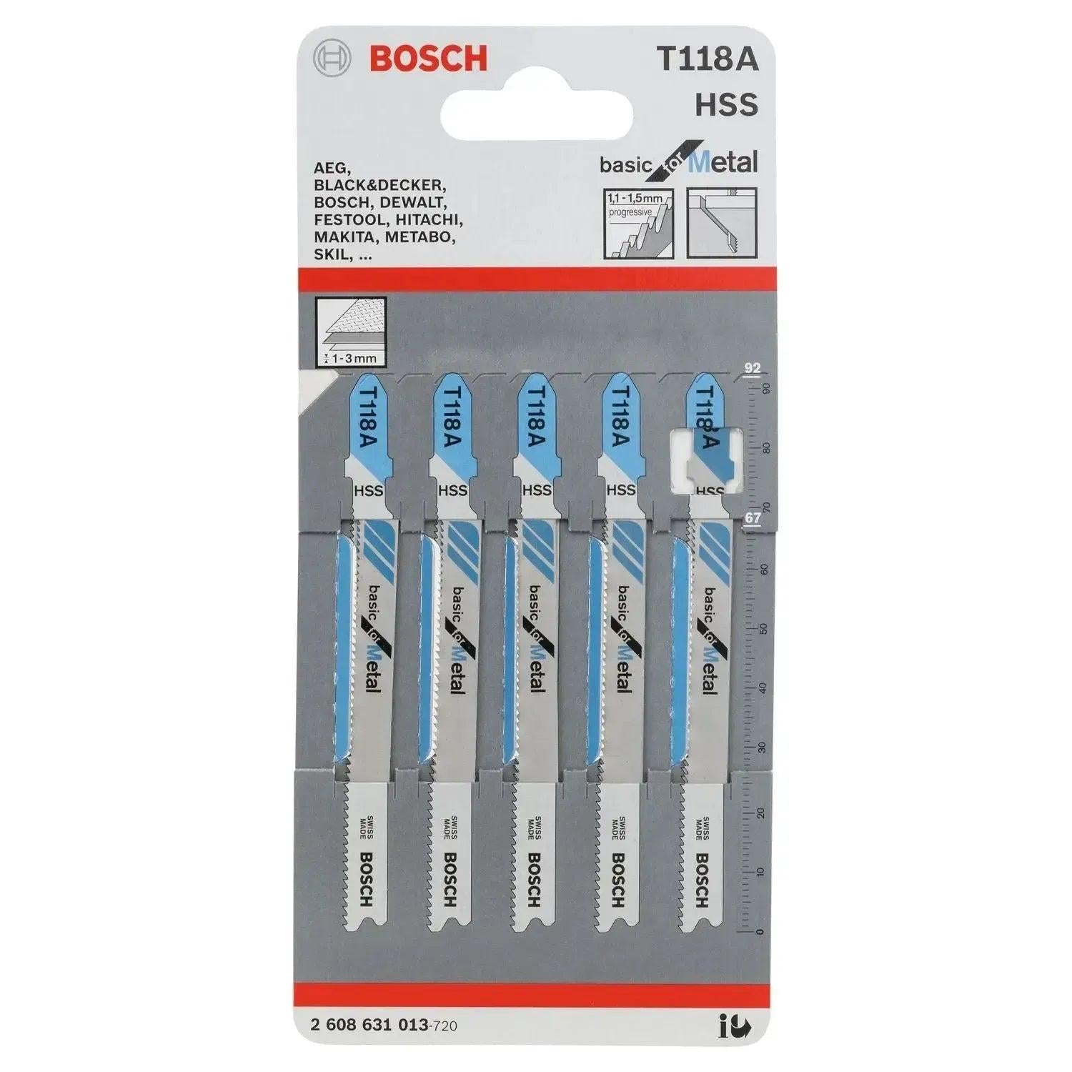 Bosch Professional T118A Basic for Metal Decoupeerzaagblad VE=5 - 2608631013