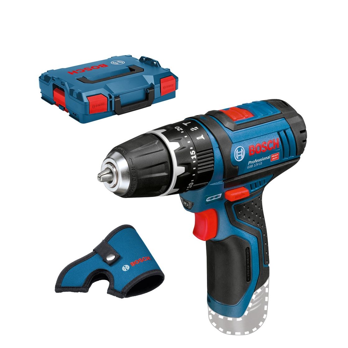 Bosch Professional GSB 12V-15 – Basic Body in L-BOXX 102 met holster