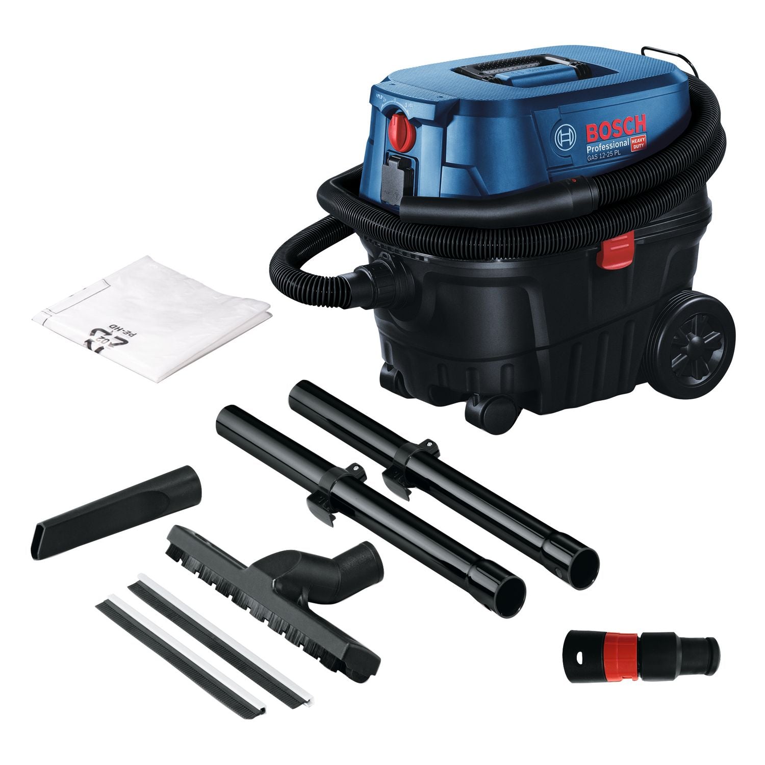 Bosch Professional GAS 12-25 PL – Nat-/droogstofzuiger met HEPA-set