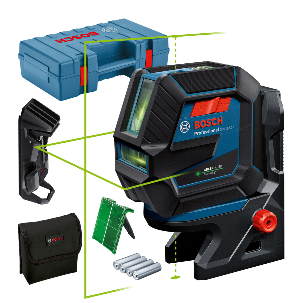 Bosch Professional GCL 2-50 G Kruislijnlaser groen in koffer - 0601066M02