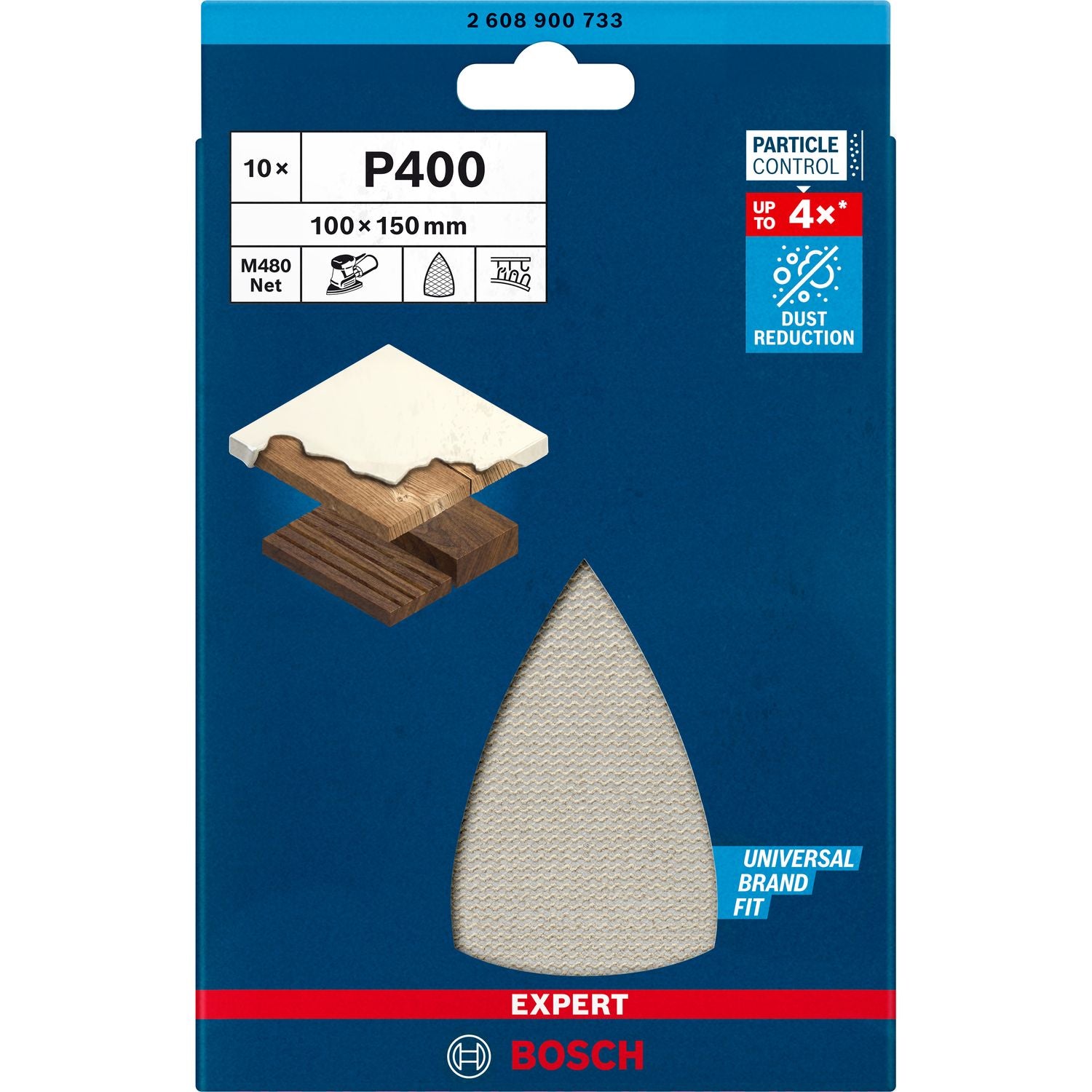Bosch Professional EXPERT M480 schuurnet universeel 100x150mm K400 VE=10 - 2608900733 afbeelding 1