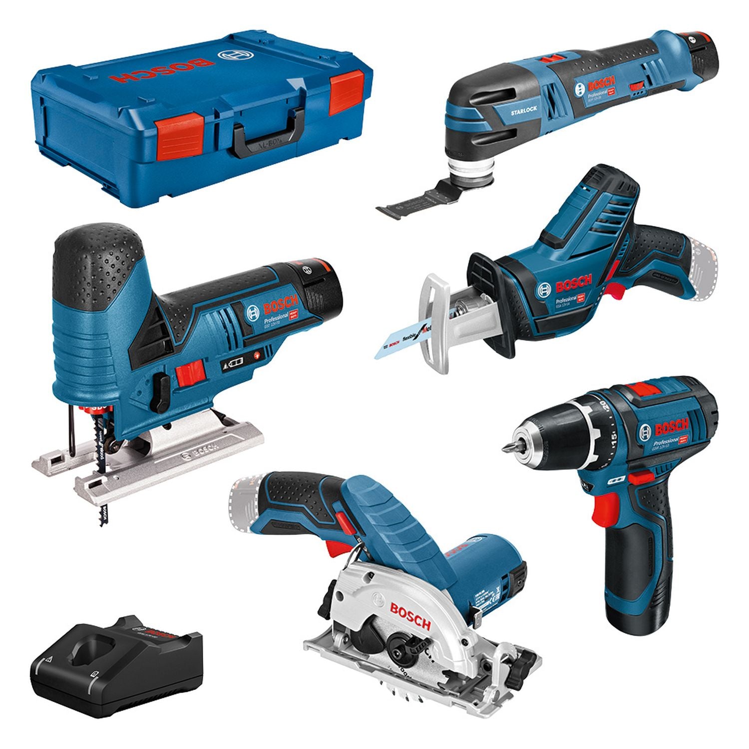 Bosch Professional Combiset 12V 5-delig 3.0Ah – Complete combiset · met koffer
