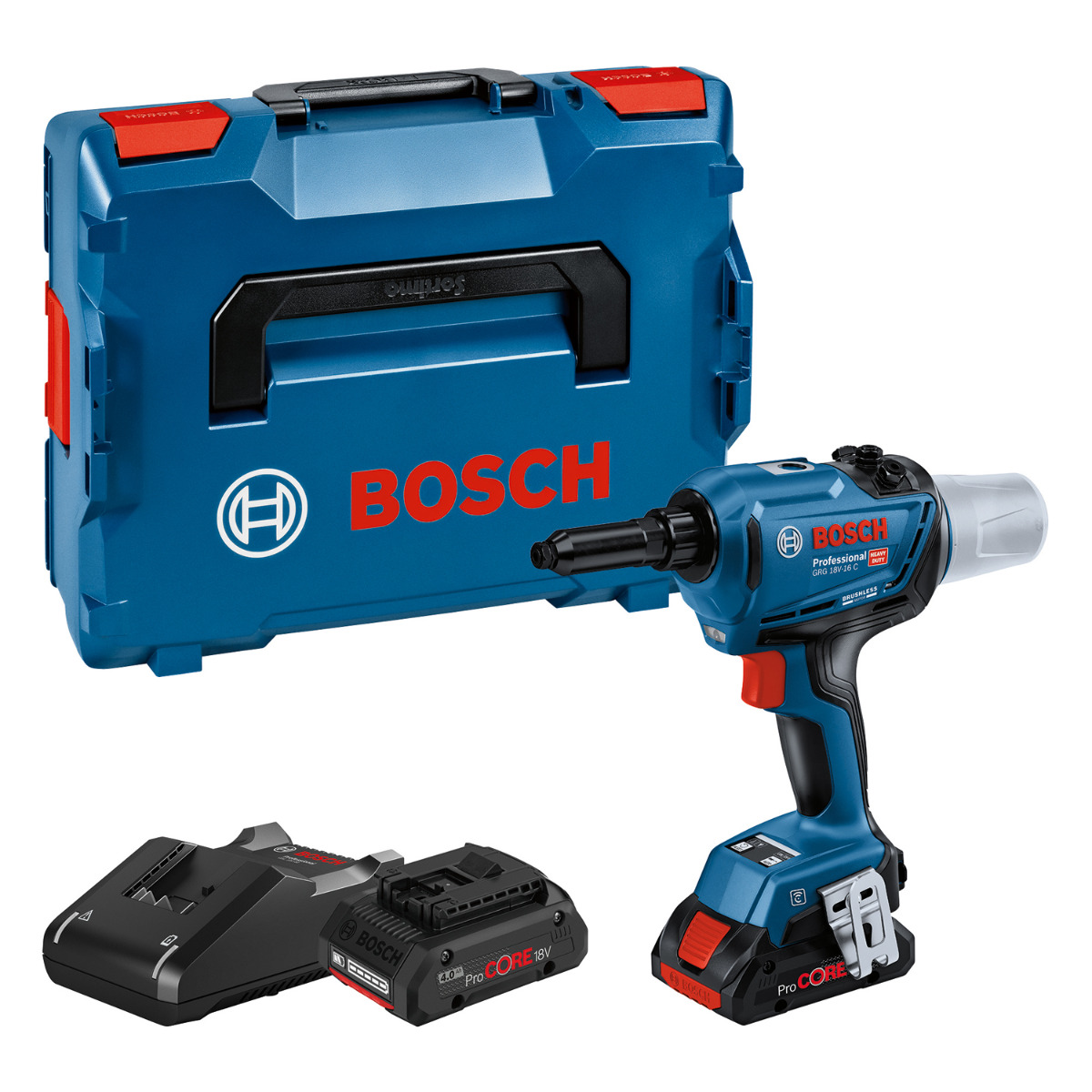 Bosch Professional GRG 18V-16 C – Set 2× ProCORE18V 4,0Ah + GAL 18V-40 in L-BOXX 136