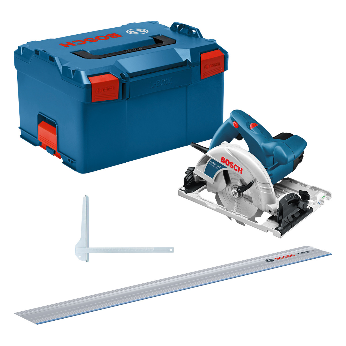 Bosch Professional GKS 55+ GCE Cirkelzaag + FSN 1400 geleiderail - 0615990M91
