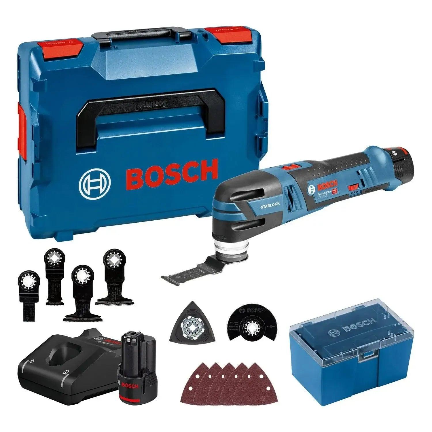 Bosch Professional GOP 12V-28 – Set met 2× 3,0 Ah en accessoires in L-BOXX 136