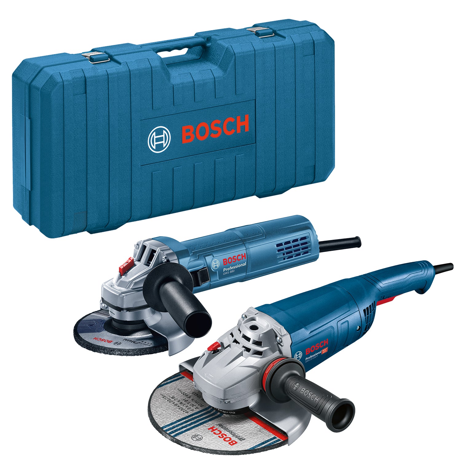 Bosch Professional Combiset GWS 22-230 J + GWS 880 – Complete combiset