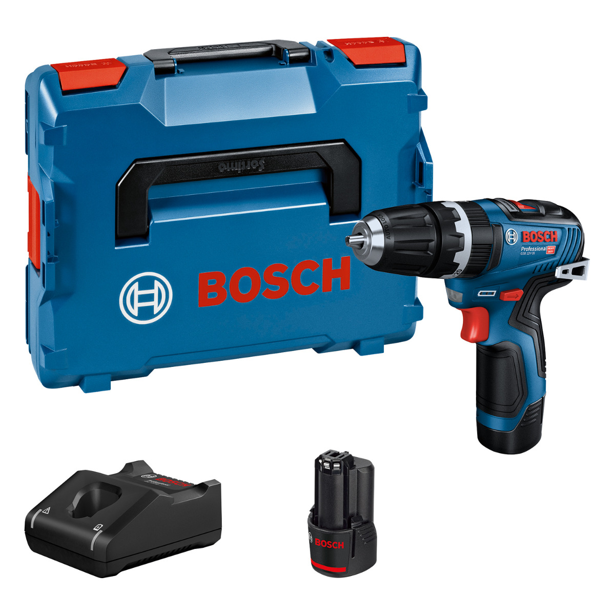 Bosch Professional GSB 12V-35 – Set met 2× GBA 12V 3,0 Ah