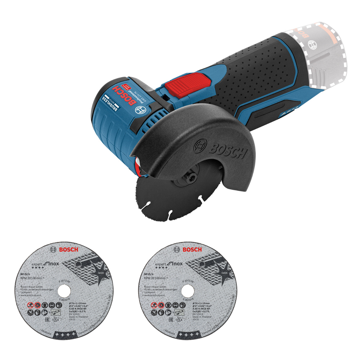 Bosch Professional GWS 12V-76 – Body in kartonnen doos