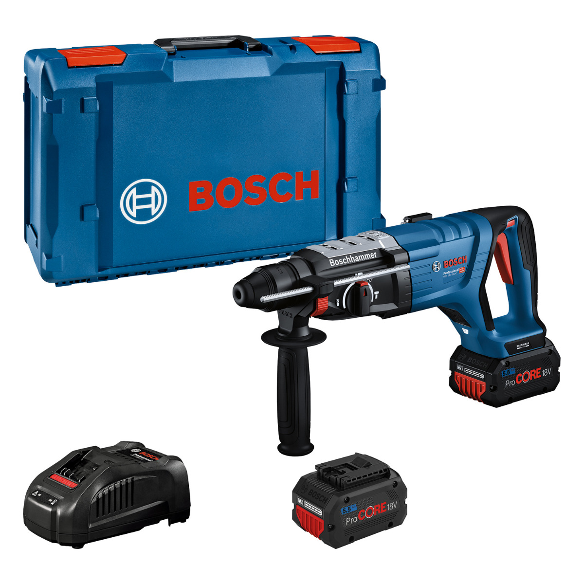 Bosch Professional GBH 18V-28 D – Set met 2× ProCORE18V 5,5 Ah in XL-BOXX