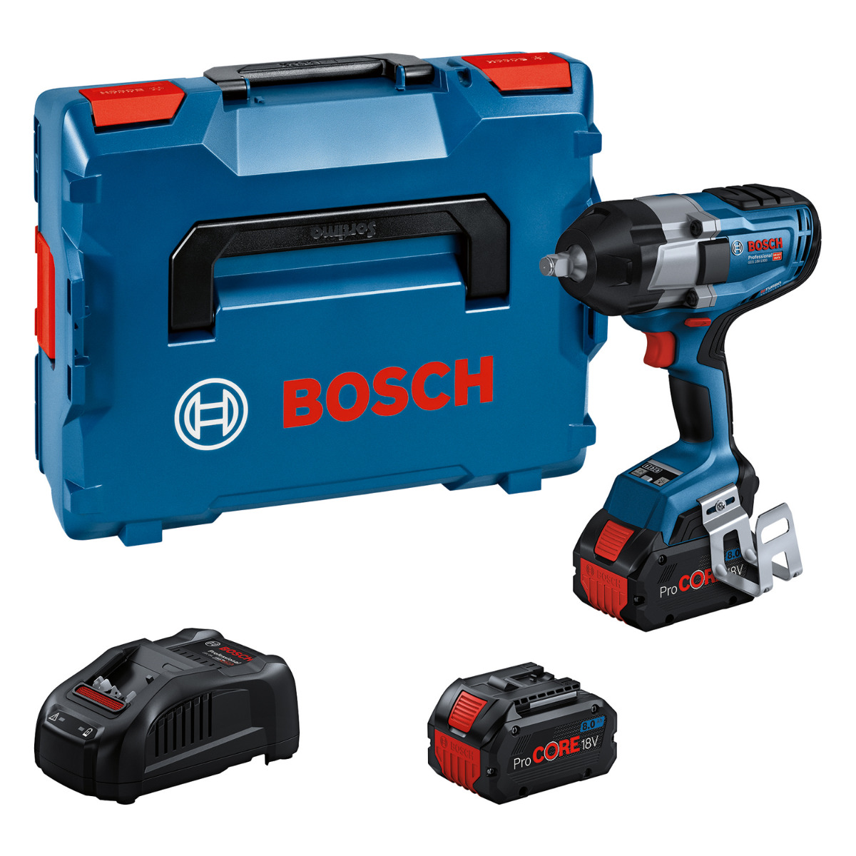 Bosch Professional GDS 18V-1000 Accu slagmoersleutel 1000Nm 1/2" frictiering 18V 8.0Ah in L-Boxx - 06019J8302