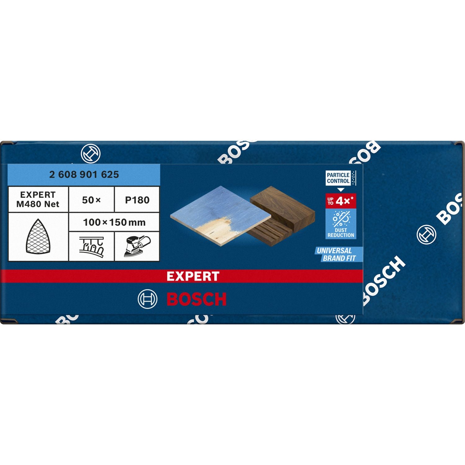 Bosch Professional EXPERT M480 schuurnet universeel 100x150mm K180 VE=50 - 2608901625