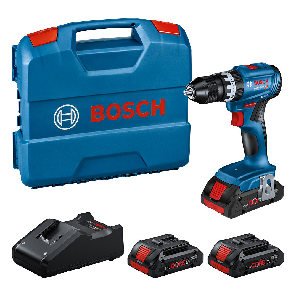 Bosch Professional GSB 18V-45 – Set met 3× ProCORE18V 4,0 Ah